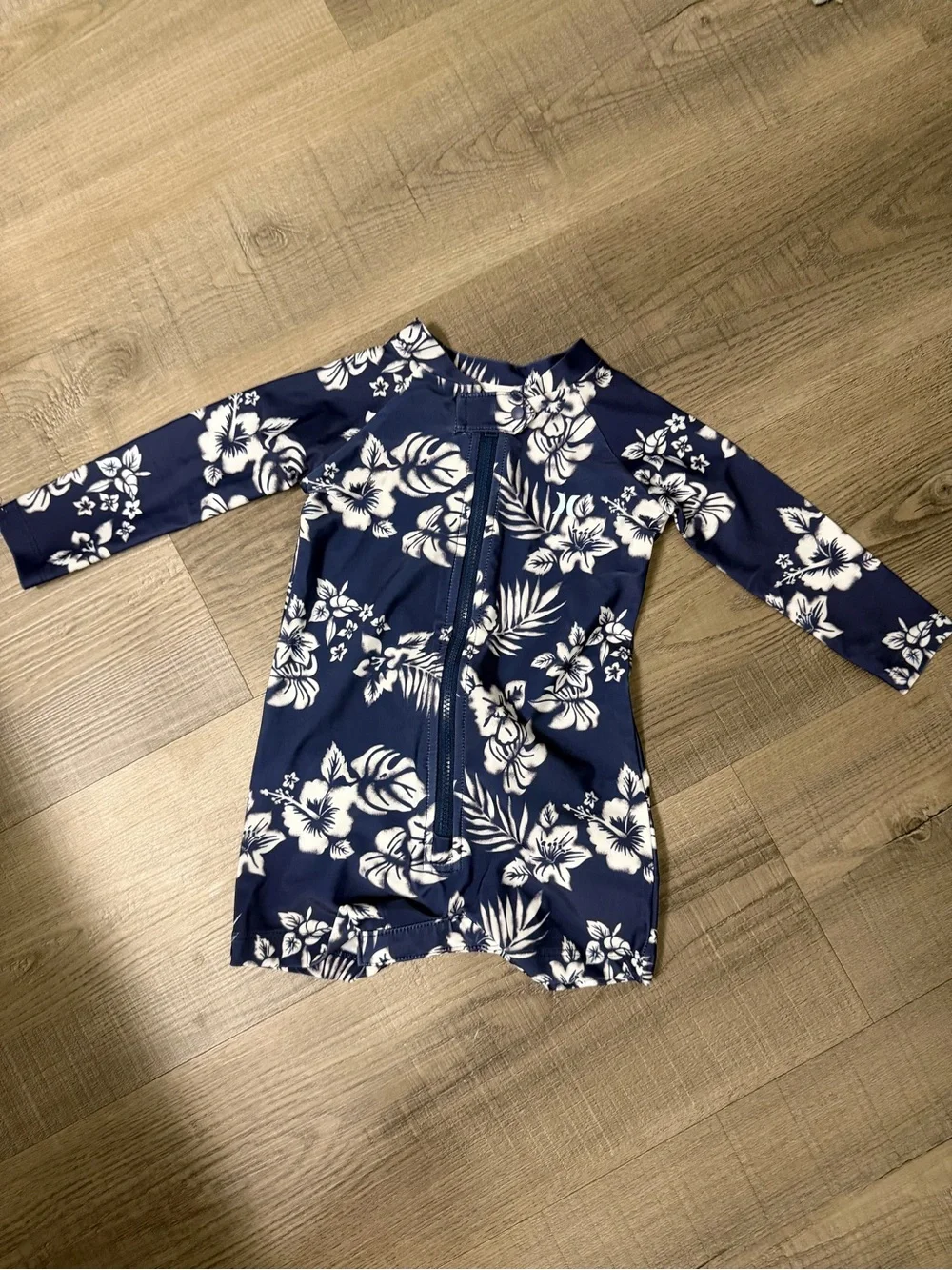 Baby Hurley Navy Blue Floral Rash Guard Swimsuit